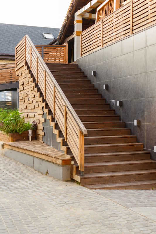 Outdoor Stair Railing Installation