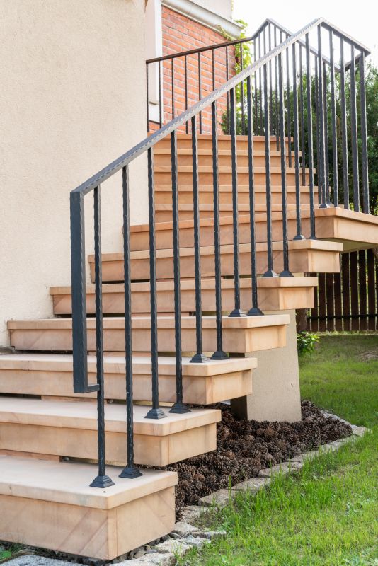 Outdoor Stair Railing Installation